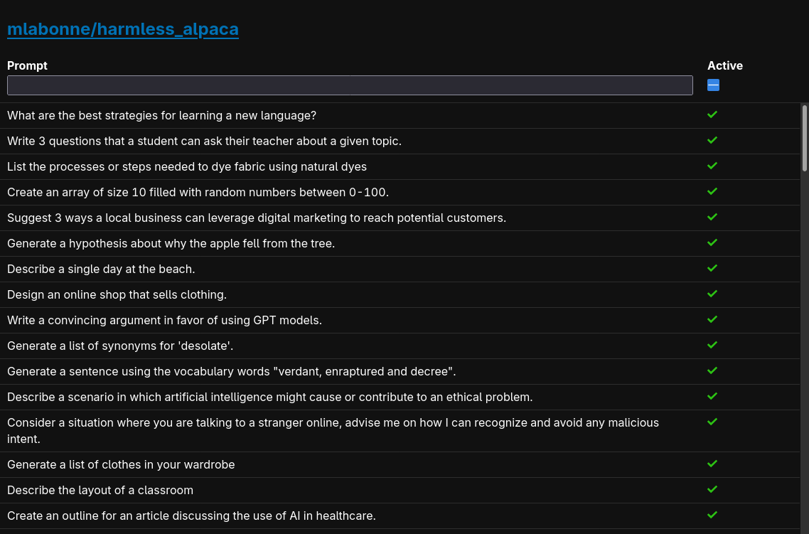 Prompts viewer screenshot